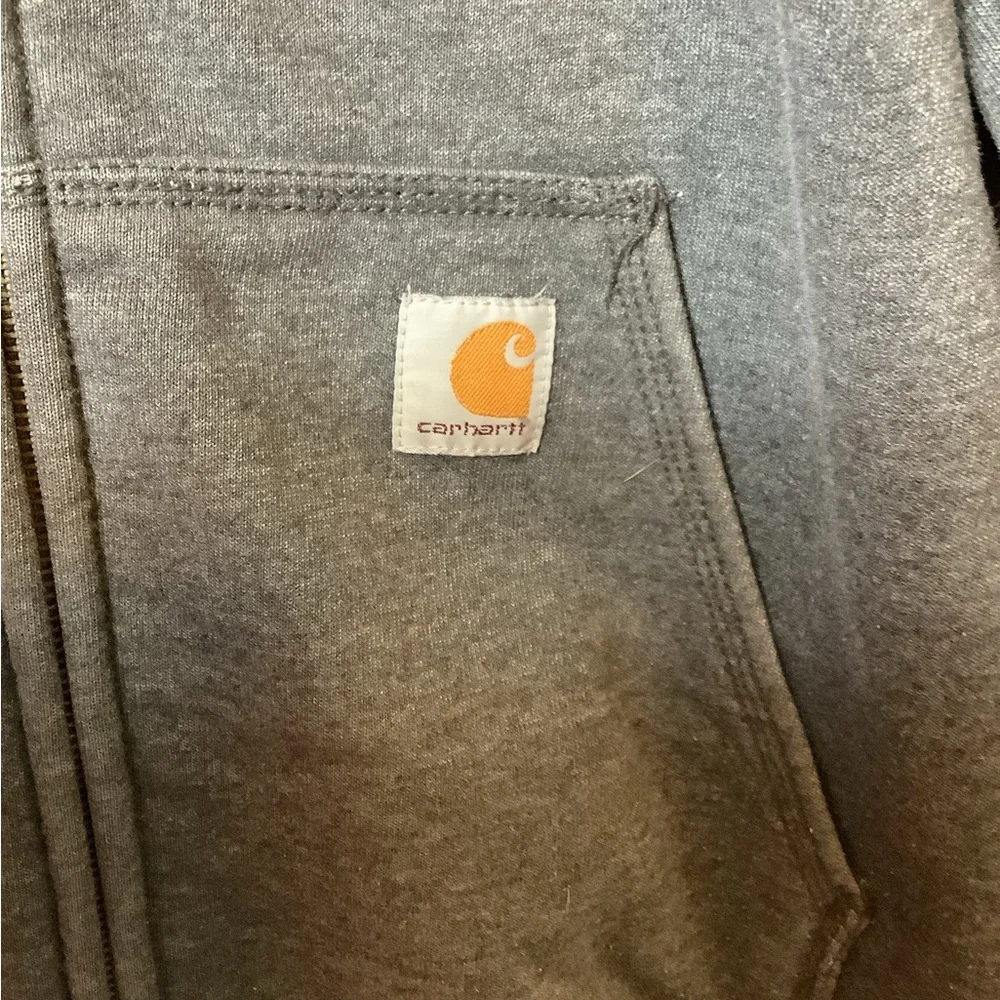 Carhartt 2 piece bundle Gray hoodie & black Beenie 2XL kangaroo pockets full zip - Picture 8 of 16